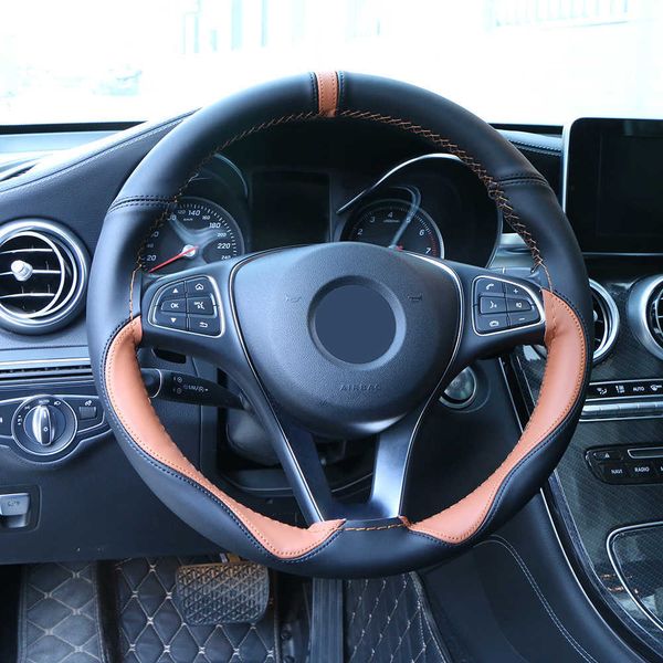

steering wheel covers universal soft fibe leather car accessories sport style braid durable 15 inch t221108