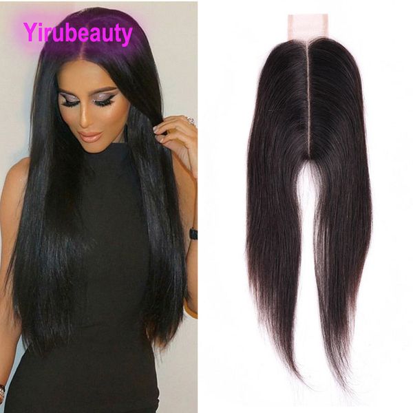 

brazilian human hair 2x6 lace closure body wave silky straight 10-22inch 5 pieces/lot peruvivan indian virgin hair closures natural color pa, Black;brown