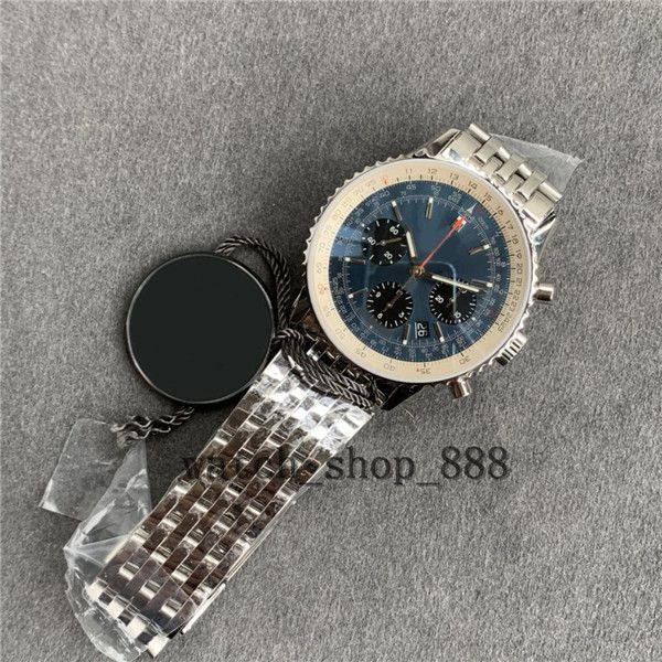 

bls maker watches 43mm navitimer bb01 chronograph working transparent cal.01 7750 movement mechanical automatic mens watch men's wristw, Slivery;brown