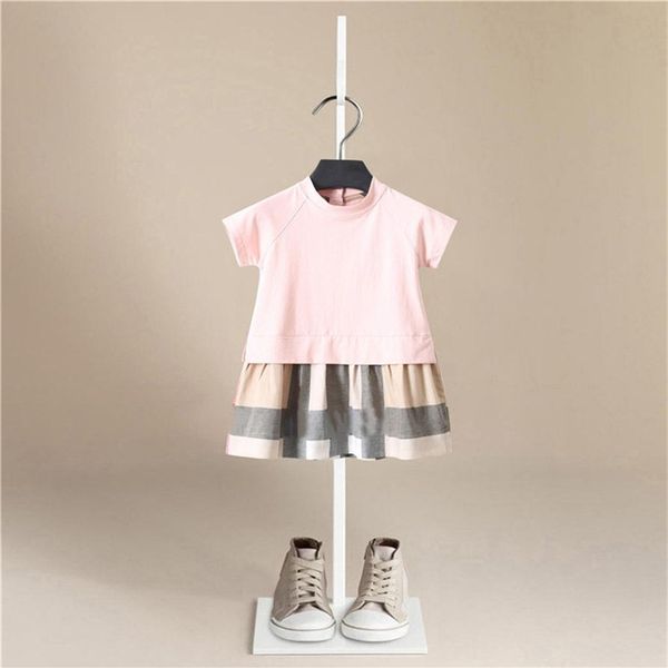 

girl dress 2019 new baby dresses stripe summer short sleeve princess dress female baby summer clothes kids girl clothes f1130249h, Red;yellow