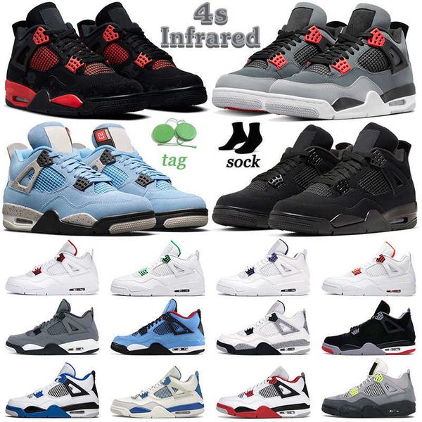 

2022 4s infrared jumpman men basketball shoes 4 red thunder black cat bred cool grey university blue white oreo neon mens women trainers