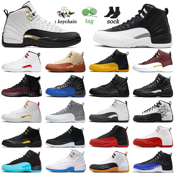 

jumpman 12 basketball shoes aaa quality j12 jorda 12 40-47 12s men women retro sneakers trainers sports fashion athletic reverse taxi ov whi, White;red
