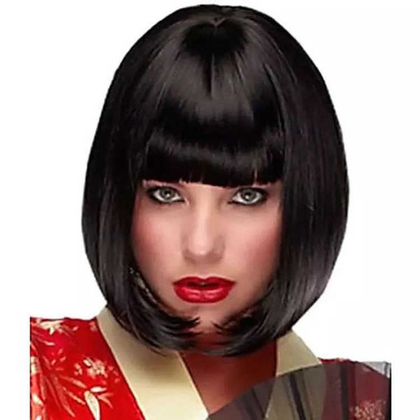 

hair lace wigs wig qi bangs bobs fashion female short hair headgear, Black