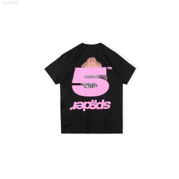 

1 1 version young thug sp5der 555555 pink tee men women couple t-shirt high street hip hop casual oversize t shirt, White;black