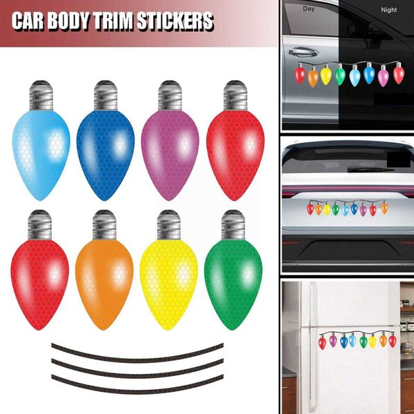 

car stickers magnetic car sticker decal christmas decoration light decor magnets car bulb reflective sticker refrigerator k4e7 t221108