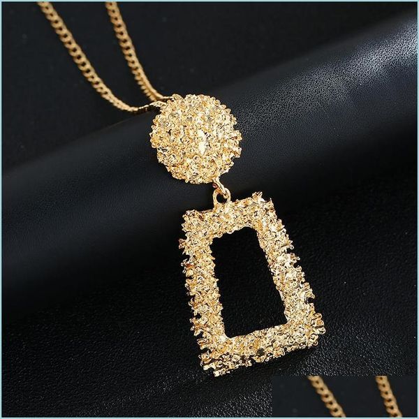 

pendant necklaces pretty statement necklace pendant design long chain geometric exaggerate jewelry accessories maxi drop delivery ne dhmid, Silver