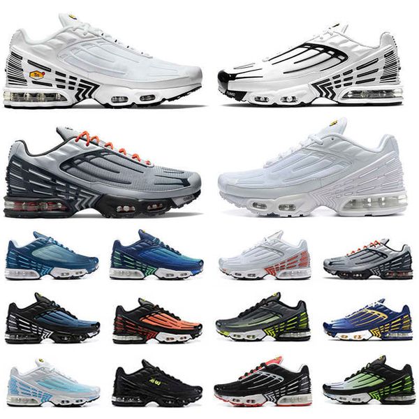 

running shoes trainers sports sneakers triple simple white black hyper neon tiger laser blue ghost green tn plus 3 mens tn3 graphy pack