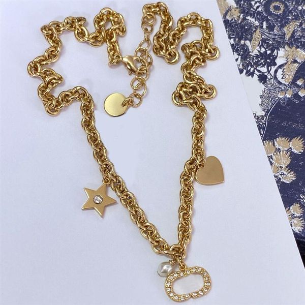 

luxury brand 18k gold plated chain necklaces fashion pearl pendant choker necklace bijoux for women female lady party wedding lovers gi266y, Silver