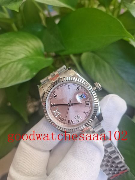 

classic series u1 new version fashion wristwatches 36mm red roman diamond dial 126234 automatic stainless steel bracelet women's mens w, Slivery;brown