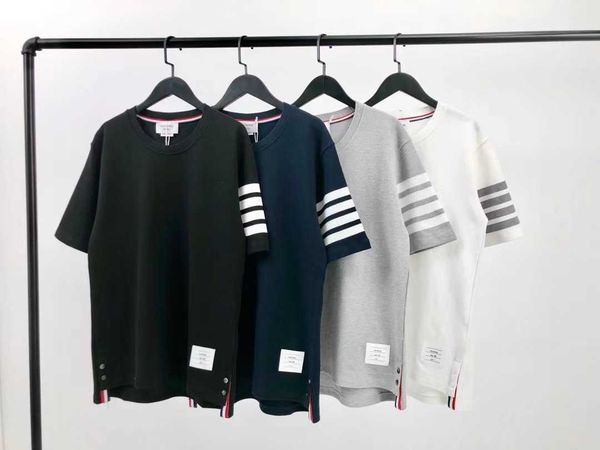

mens womens summer t shirt thoms brownns designers shirts high definition b style dyed four and slit round neck short sleeve -shirt loose yu, White;black