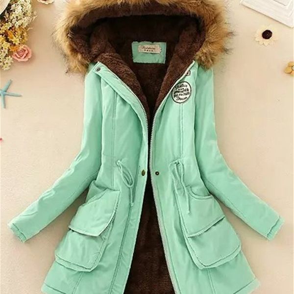 

women's jackets women winter warm coat female autumn hooded cotton fur oversize basic jacket outerwear slim long ladies chaqueta jacket, Black;brown