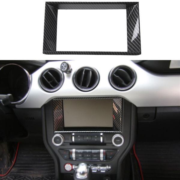 

abs carbon fiber navigation ring decoration trim for ford mustang 15 auto interior accessories278h