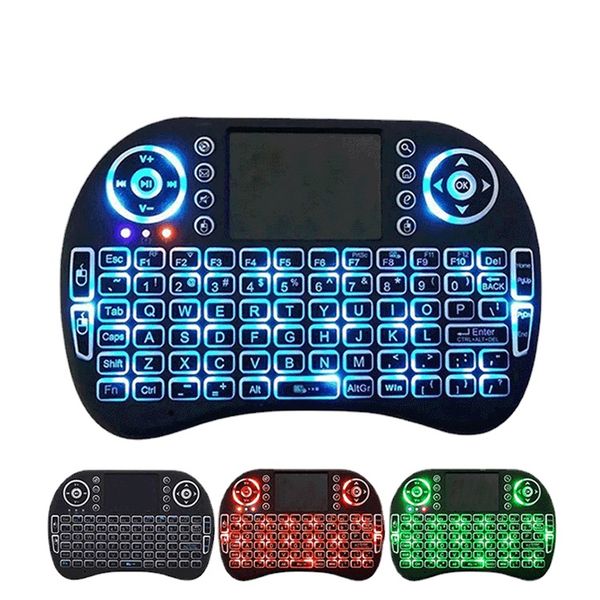

yezhou mini i8 gaming computer wireless keyboard backlight backlit 2.4g air mouse remote control touchpad rechargeable lithium battery for a