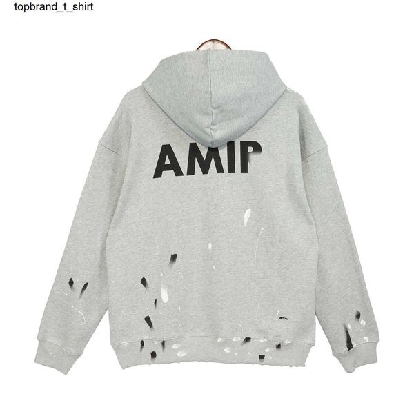 

men's hoodies designer sweatshirts amirs same painted speckle print men's women's pullover streetwear hooded, Black