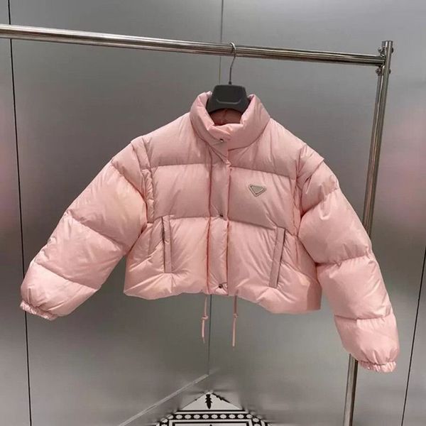 

Short Puffer Winter Jacket Woman Parkas Bubble Coats Down Coat Desigtner Women with Hat Hooded Fashion Long Sleeve Pocket Zipper Cotton Windbreaker Outwear 20ss, White