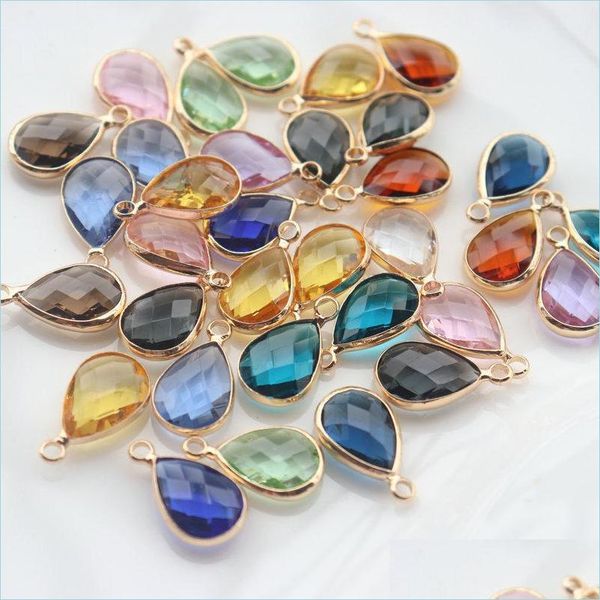 

charms diy jewelry making 10x14mm faceted tear drop crystal gemstone charm pendant accessories delivery findings components dhxt0, Bronze;silver