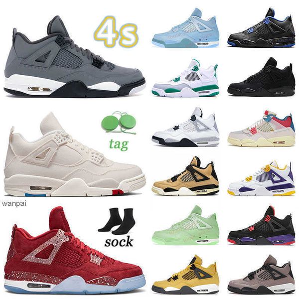 

4s sneakers for mens women basketballs shoes authentic jumpman 4 vintage sail cool grey suede gs mushroom encore oklaho joedas 1 air, Black
