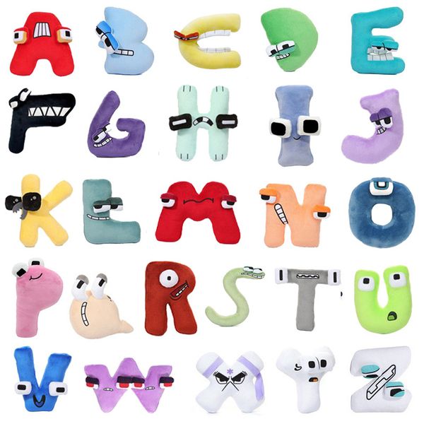 

new cartoon creative funny letter figure anime alphabet lore stuffed plush dolls toy for christmas halloween gift