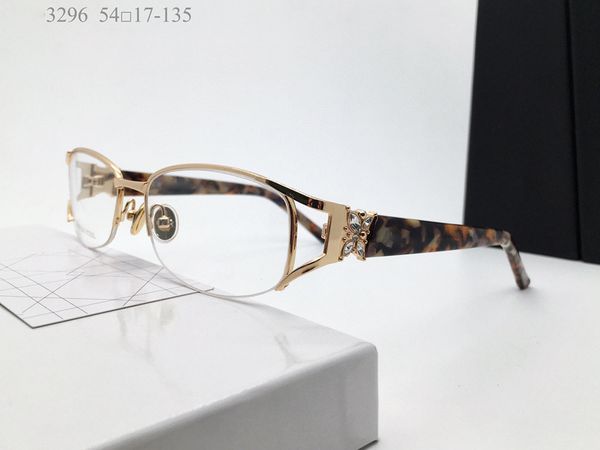 

womens eyeglasses frame clear lens men sun gasses fashion style protects eyes uv400 with case 3296, Silver