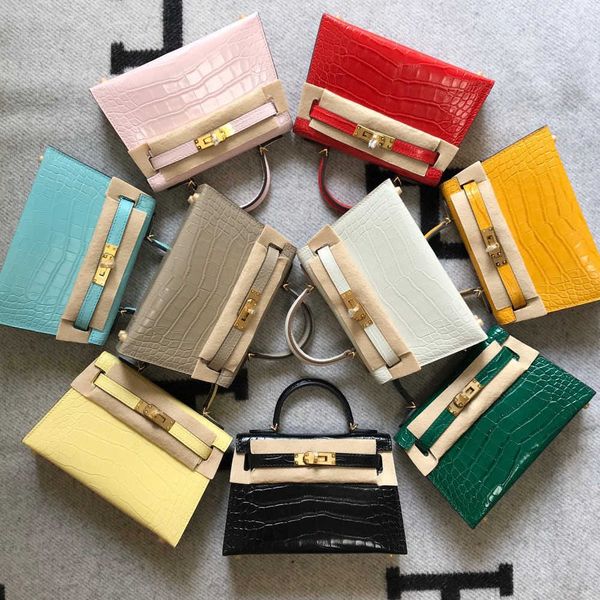 

h bag low price leather h ermese fashion bags 2022 new second generation h family crocodile mini single shoulder diagonal span portable wome