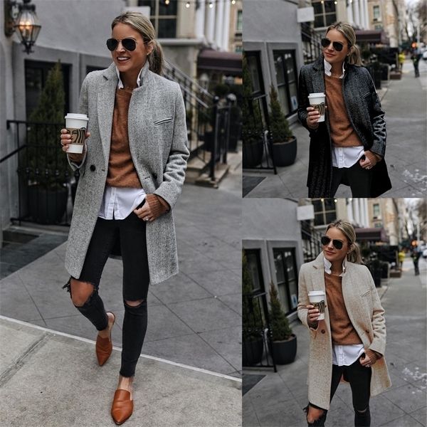 

women's jackets chic trench coat casual jacket blazer autumn female long suit stylish ladies 221109, Black;brown