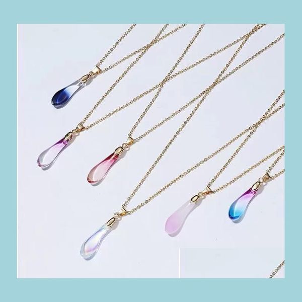 

pendant necklaces drop shaped opal pendant necklace fashion exquisite clavicle chain paper card necklaces boho jewelry gift for wome dhy2i, Silver