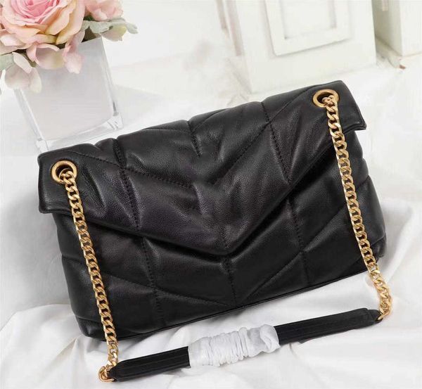 

lambskin women's bags luxury loulou puffer fashion handbags solid color cover shoulder crossbody messenger designer quilted medium hand