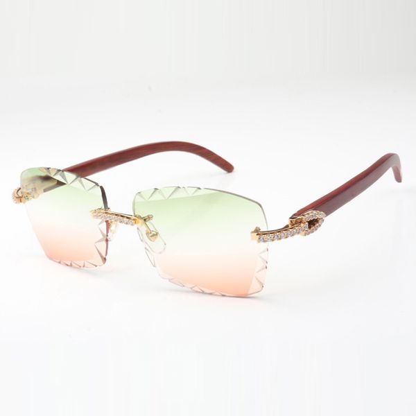 

medium diamond cool sunglasses 3524029 with natural original wooden legs and 58 mm cut lens, White;black