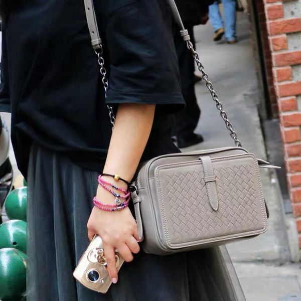 

bags botte ven tote handbags fashion woven cosmetic pouch new sheepskin womens shoulder bag leather double layer diagonal shopping chain