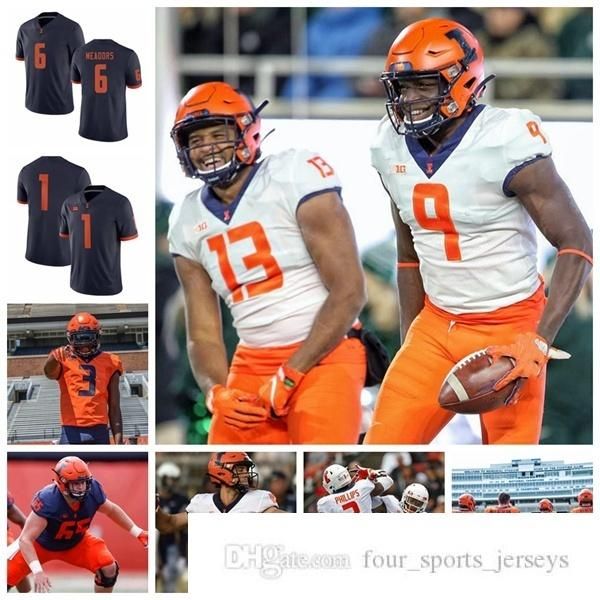 

custom ncaa illinois fighting illini college football jerseys 8 mj rivers ii jersey dick butkus marquez beason milo eifler jerseys custom st, Black