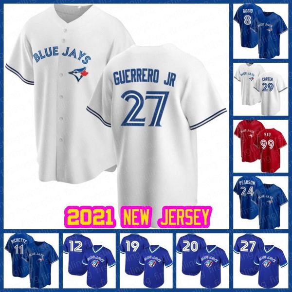 

custom college wear 4 george springer 27 vladimir guerrero jr. jerseys baseball 11 bo bichette 8 cavan biggio 12 roberto alomar hyun-jin ryu, Black