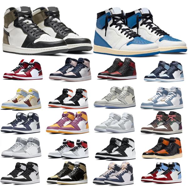 

1s mens womens basketball shoes sneakers bred patent rebellionaire university blue heritage obsidian unc carbon fiber men women sports train