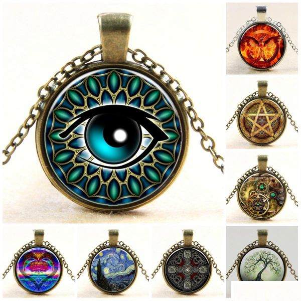 

pendant necklaces necklace pendants for women men vintage bronze statement beautifly chain jewelry summer style glass cabochon locke dhqfz, Silver