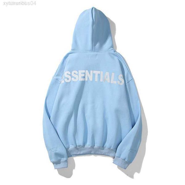 

dhstreetwears hoodies fog essentials reflective plush men's women's hooded sweater luxury, Black