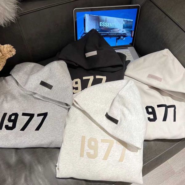 

long men's hoodies essentailss sweatshirts designer sweaters print autumn season flocking sleeve hoodie couple, Black