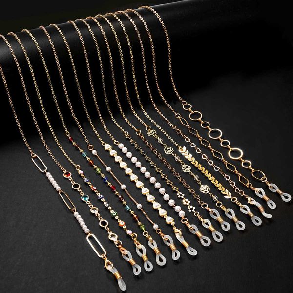 

color preserving gold-plated glasses chain colorful glasses rope metal copper anti-skid chain mask chain