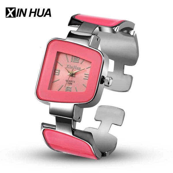 

watches relogios feminino xinhua women stainless steel bracelet bangle unique design watch dress female clock reloj mujer saati qmf3, Slivery;brown