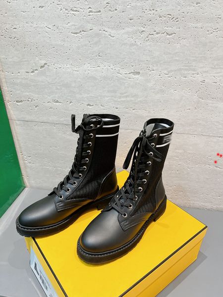 

2023 designer women shiny leather nylon hailf boots fashion thick heels martin ankle booties genuine leather combat boot ladies winter platf, Black