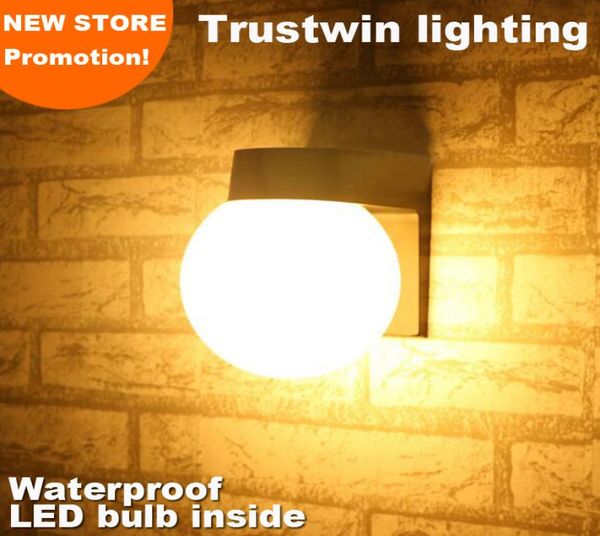 

110v 220v two pieces waterproof bathroom indoor outdoor wall lamp round ball shape sphere white black modern5531014
