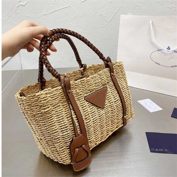 

design purse handmade vegetable basket bag new leather portable straw holiday beach large capacity shopping