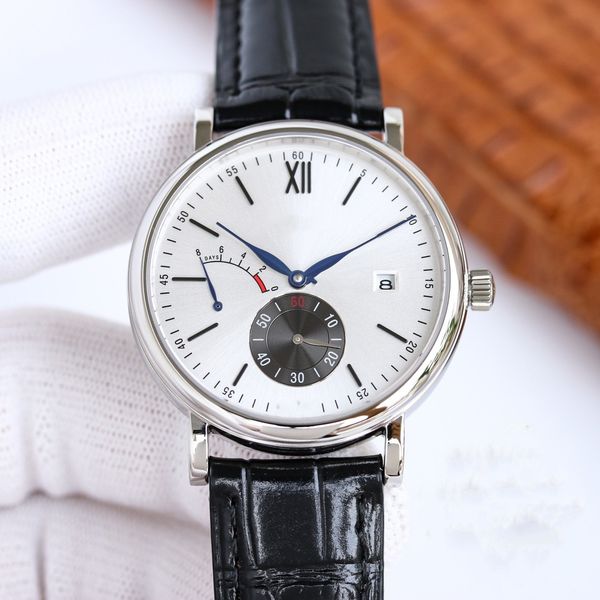 

boutique men's watch classic fashion 40 mm 316 stainless steel dial leather strap designer automatic mechanical business moissanite mov, Slivery;brown
