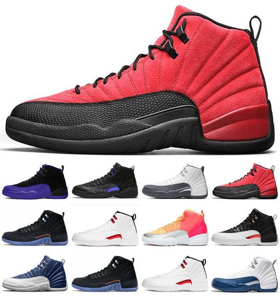 

sneakers mens outdoor shoes 12 flu game university gold 12s dark concord stone blue xii ovo trainers, Black