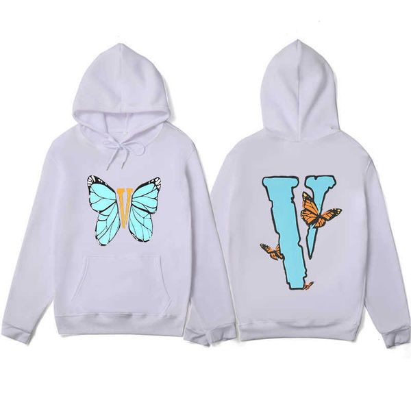 

men's hoody vlo one fashion designer butterfly hoodie men women hoodies cotton terry pullover friends long sleeve oversize dwse, Black