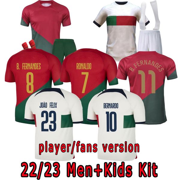 

2022 portugal soccer jerseys t shirt 23 joao felix ruben dias football shirt bernardo b. fernandes ronaldos andre silva camisa de futebol jo, White;black
