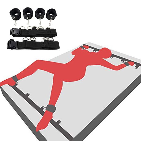 

costumes toys bed erotic restraint sleeves restraint belts couple toys fetish cosplay handcuffs shackles, Black