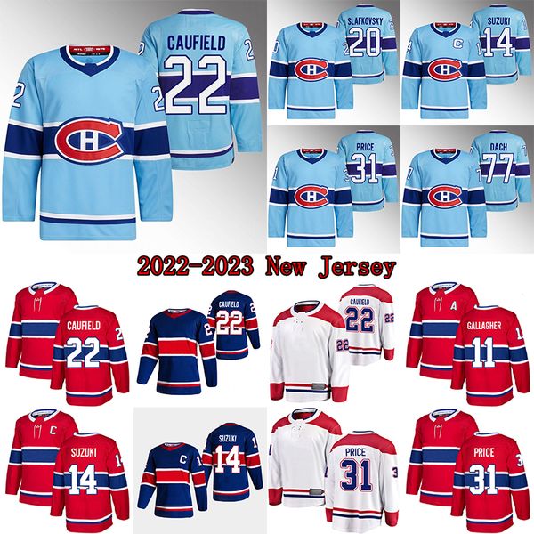 

20 juraj slafkovsky reverse retro jersey 22 cole caufield 14 nick suzuki kirby dach brendan gallagher carey price sean monahan jerseys, Black;red