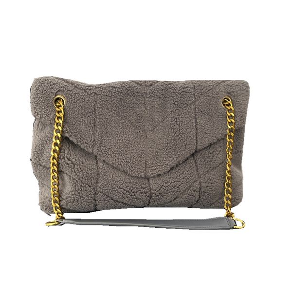 

women's lamb hair cloud shoulder bag designer fashion foreign style chain bag