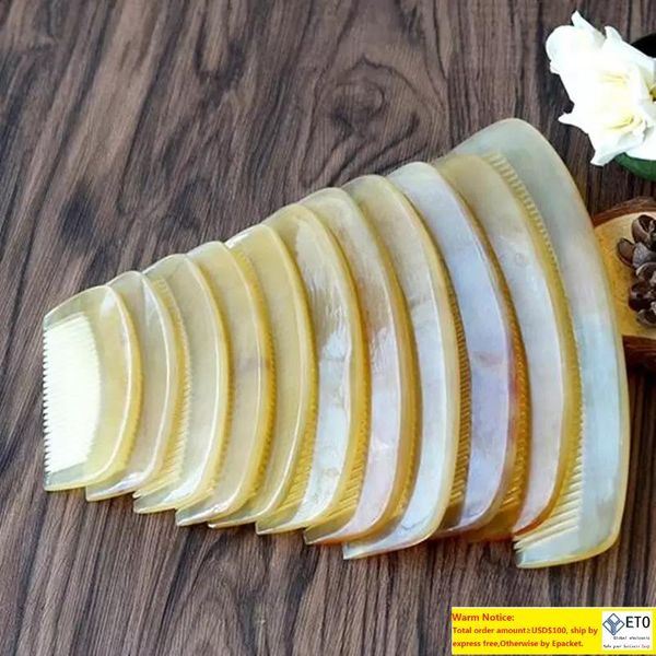 

natural amber color ox horn hair comb antistatic health care combs portable hair styling tool fast shipping f1032, Silver