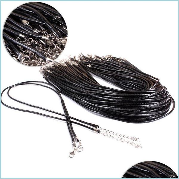 

pendant necklaces chains chokers necklaces twisted braided rope black leather cord chain necklace string for women drop delivery jew dhhf9, Silver