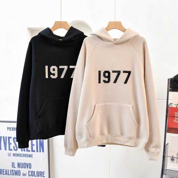 

fashion print men's designer sweaters hoodies double line essentailss brand sweatshirts autumn winter high street casual hoodie sweater, Black